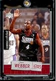  : 2005 06 Upper Deck Rookie Debut 71 Chris Webber Philadelphia 76ers Basketball Card #71 - Mint Condition - In Protective Display Case !!