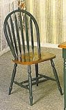 SET OF 4 NEW KITCHEN CHAIRS DELUXE WINDSOR CHAIR HUNTER GREEN AND DARK OAK FINISH