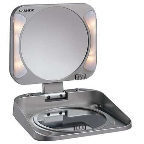 HealthPersonalCare: Carmen C3MIR Travel Lighted Makeup Mirror with 5 Times Magnification