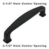 Cosmas 4390FB Flat Black Cabinet Hardware Handle Pull - 3-1/2" (89mm) Hole Centers