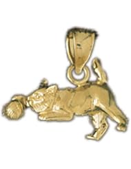 Dazzlers Solid 14k Gold 3 Dimensional Cat Charm Pendant Available in three colors from jewelsberry (weights: 3.8 grams only)