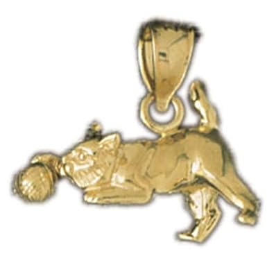 Cheap Girls Jewelry Dazzlers Solid 14k Gold 3 Dimensional Cat Charm Pendant Available in three colors from jewelsberry (weights: 3.8 grams only) For Sale
