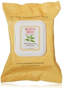 Burt's Bees Facial Cleansing Towelettes with White Tea Extract, 30 Count (Pack of 2)