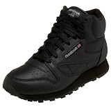 Reebok Little Kid/Big Kid Cl Lthr Mid Sneaker,Black/Grey,3 M US Little Kid