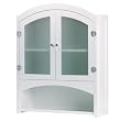 White Finish Wood Bathroom Wall Cabinet Towel Rack