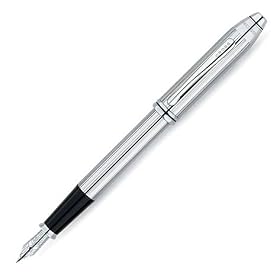 Cross Townsend Lustrous Chrome Fountain Pen with Stainless Steel Nib - Medium