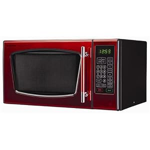 red microwave oven