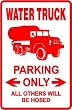 WATER TRUCK PARKING construction road sign