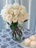 One Dozen Snowy White Roses