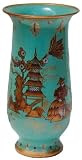 Turquoise Chinoiserie vase - porcelain