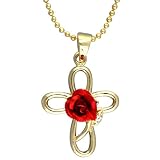 Gold Celtic Cross Stud Rose Easter Day Pendant