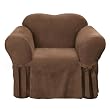 Soft Suede Chair Slipcover - Chocolate Brown