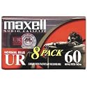 Maxell UR-60 Blank Audio Cassette Tape, 8 Pack