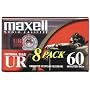 Maxell UR-60 Blank Audio Cassette Tape, 8 Pack