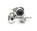 Round Sapphire 3.5m Stud set in 14k White Gold Bezel Earring (T.w 0.40)