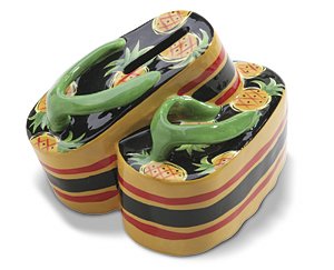 SLIPPERS PINEAPPLE HAWAIIANA BANKS - PROMISE & PROSPERITY