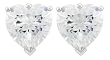 Platinum Plated Sterling Silver 9.5x9.5mm Cubic Zirconia Heart-Shaped Stud Earrings