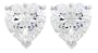 Platinum Plated Sterling Silver 9.5 x 9.5mm Cubic Zirconia Heart-Shaped Stud Earrings