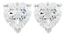 Platinum Plated Sterling Silver 9.5x9.5mm Cubic Zirconia Heart-Shaped Stud Earrings