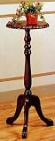 Dark Oak Finish Round Plant Stand Side Pedestal Occasional Table