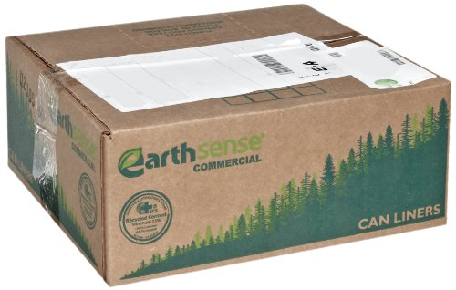 Webster RNW1TL80V Plastic Earthsense Recycled Large Trash & Yard Waste Bag, 0.9 Mil, Flat Seal, 40