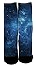 Kalily Custom Cushioned Galaxy Crew Socks with Design - Multi Colors