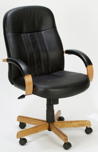 Boss Hi-Back Executive Chair With Mahogany Finish Executive Seating