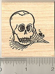 Sppoky Skull Rubber Stamp