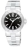 Bvlgari Diagono Black Dial Stainless Steel Ladies Watch DG29BSSD