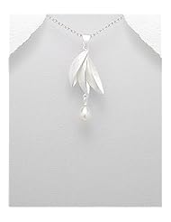 Fresh Water Pearls Pendant Necklace In 92.5 Sterling Silver
