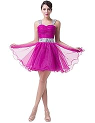 Acrylic/Chiffon/Satin Sweetheart Lace-Up Sequined Ruched Cocktail Homecoming Dress/Bridesmaid Dress 