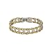 Men's Stainless Steel &amp; Gold Plated Bar Link Bracelet, 8.75"
