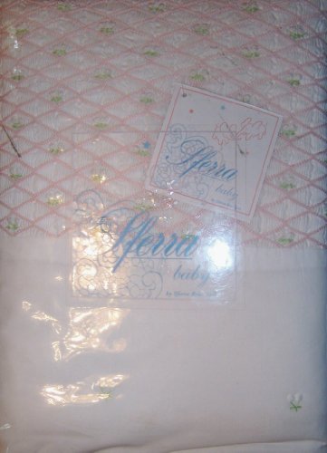 Sferra Baby Annie's Smocking White/Pink Crib Quilt