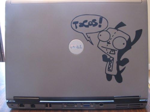 Invader Zim Gir "Tacos" - Decal Laptop or Wall Color Matte Black.