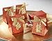 Double Happiness Asian-Themed Favor Box with Metallic-Gold Symbol and Bow (Set of 24)