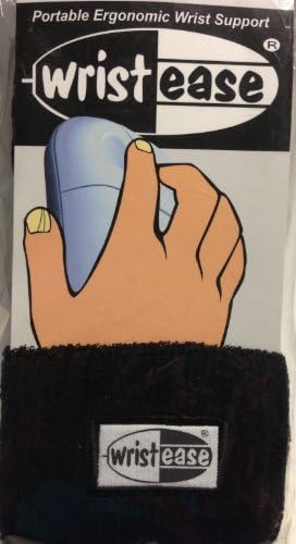 Wristease Portable Ergonomic Wrist Support (1 Pair) Padded Wrist Ease Rest Cuff Provides Comfort (Black - Small)