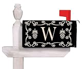 Monogram W Magnetic Mailbox Cover Pineapple Wrap