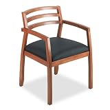 Basyx Wood Guest Chairs with Black Leather Seat
