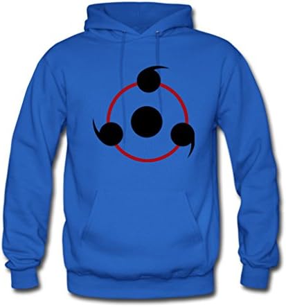 MeowStore Men's Japan Cartoon Naruto Sharingan Eyes Hoodies Coat Large Blue