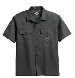 Harley-Davidson® Men's Short Sleeve Skull Garage Shirt. Embroidered graphics. 99031-08VM