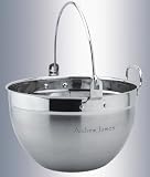 Andrew James Luxurious Maslin Pan 9 litre / 2 Gallon - High Quality Grade 304 Stainless Steel - Suitable for all heat sources including induction hobs