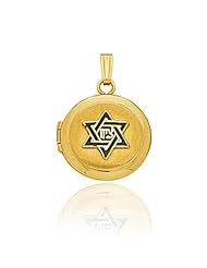 14K Yellow Gold Round "Star of David" Locket (13.5 x 13.5 mm)