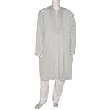 White Novelty Pajama Tops Embroidered Clothes Size XL Chest : 46