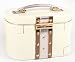 Cream and Metallic Oval Carry Case Jewellery Box