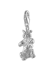 MELINA Charms clip on pendant cat playing violin sterling silver 925