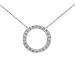 Sterling Silver December Birthstone Light Sapphire Crystal Circle Pendant on 16-18in Chain Necklace