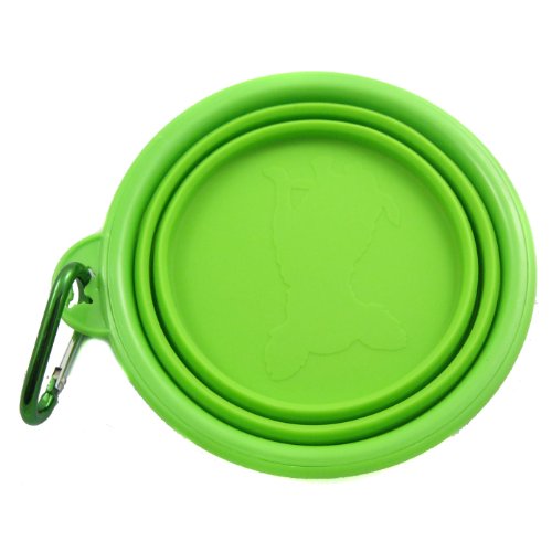 Rosh Silicone Expandable/Collapsible Travel Bowl with Carabineer for Leash - 1.5 Cups