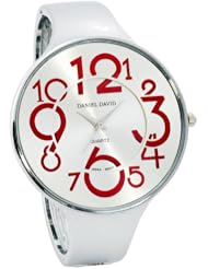 Daniel David Womens HA0471 - Style Watch - Large Red Numbers Easy Reader & Bangle