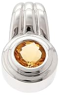 Sterling Silver 9mm Round Genuine Citrine Pendant