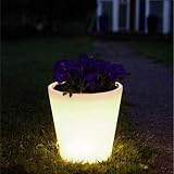 Large Solar Powered White Garden Flower Plant Pot Light